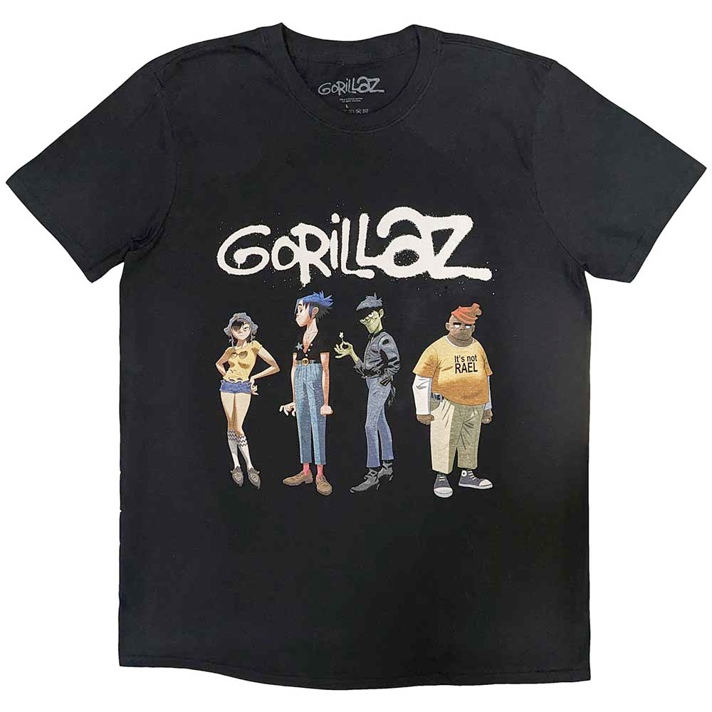 Gorillaz - Spray Logo Group Heren Tshirt - Zwart
